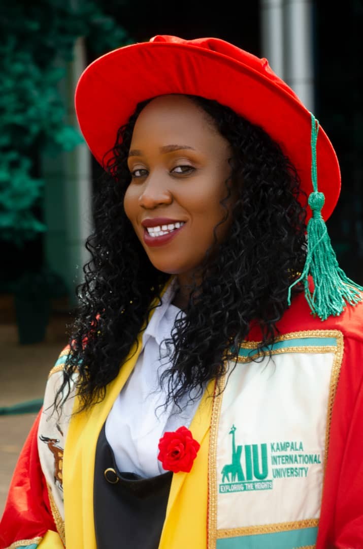 Joan Owade is the only female PhD Graduand at KIU's 24th Graduation ceremony