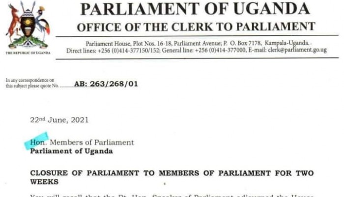 Parliament Of Uganda To Close Due To Covid-19