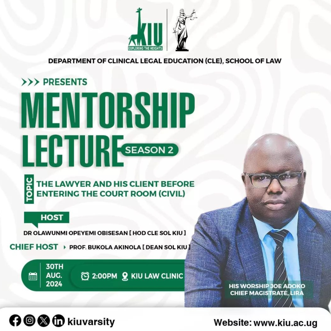 Mentorship Lecture: The Lawyer and His Client Before Entering the Courtroom (Civil)
