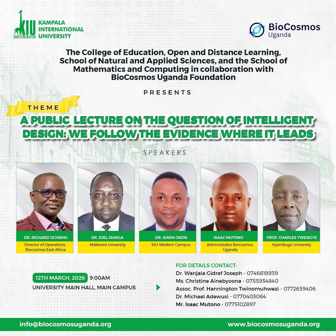 Public Lecture on Exploring the question of Intelligent Design — guided by evidence, inquiry, and leading scholars.