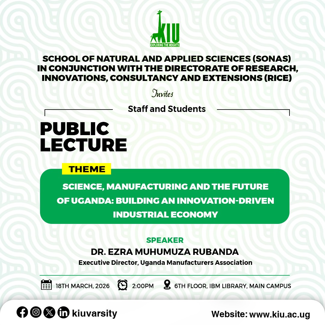 SONAS Public Lecture - Science, Manufacturing and the Future of Uganda: Building an Innovation‑Driven Industrial Economy