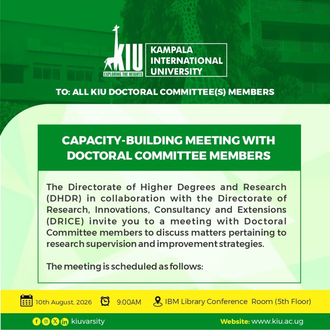 KIU Doctoral Committee Members Capacity Building