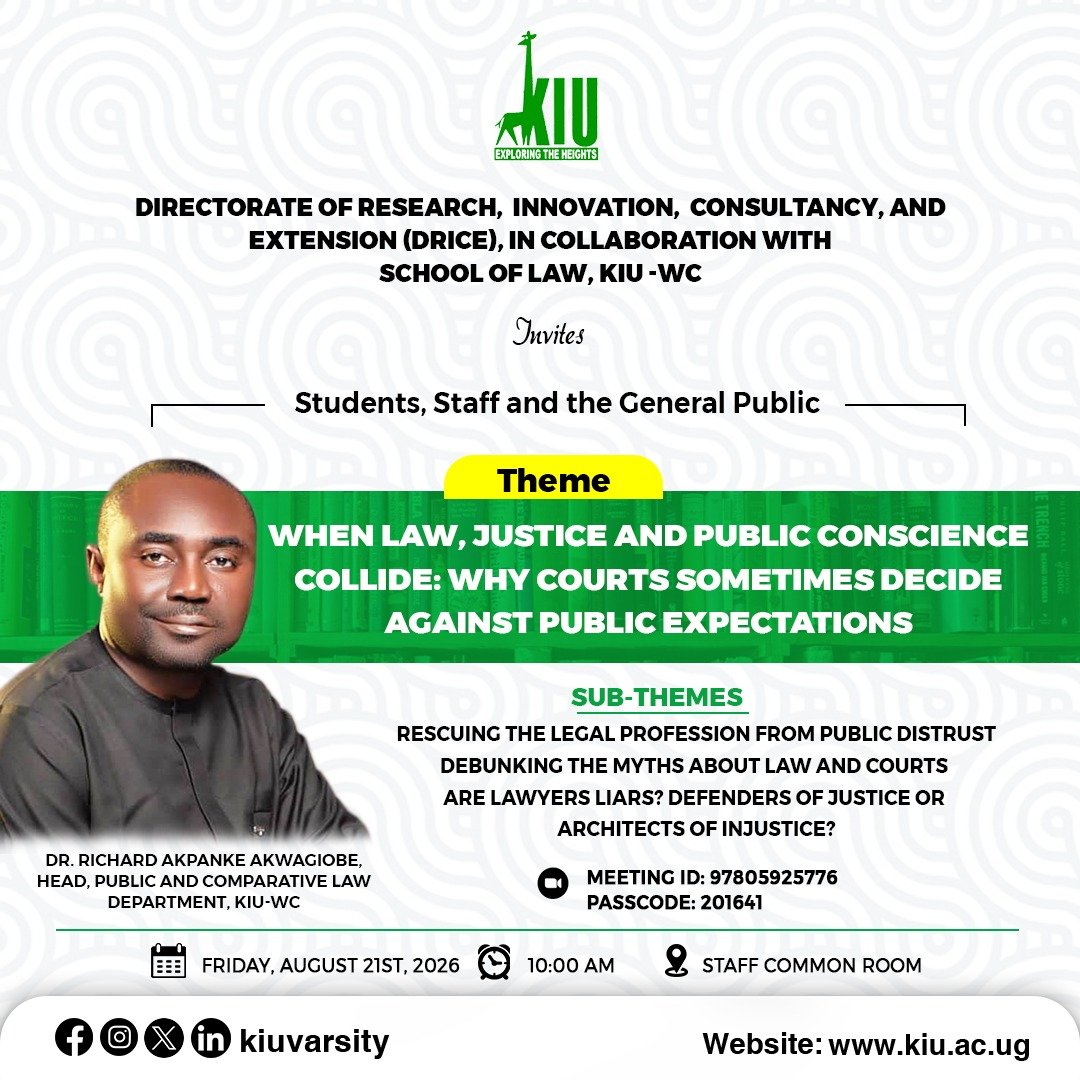 Public Lecture on When Law, Justice and Public Conscience Collide: Why Courts Sometimes Decide Against Public Expectations
