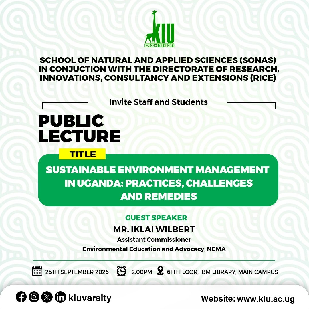 Public Lecture on Sustainable Environment Management in Uganda